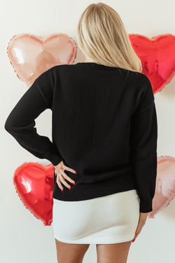 Maglione casual rotondo per glitter white xoxo