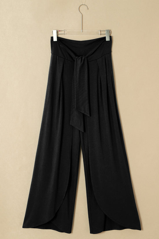 Pantalon détendu à la taille de la taille nouée nouée