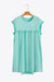 Menta verde brimele fritturato collo sciolto mini abito