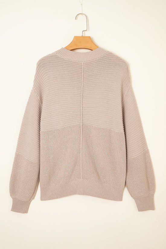 Pergamena con textura mista patchwork maglione a maniche soffice a maglia