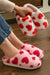 Zapatillas peludas de invierno con forma de corazón de San Valentín rojo ardiente