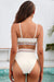 Banding a contrasto testurito bikini in bikini alto costume da bagno 2pcs
