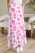 Sky Blue Boho Floral High Bruffer Maxi Skirt