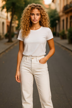 📦 Lot de 25 pantalons pour femmes — jeans mélangés, styles légers et d'été.