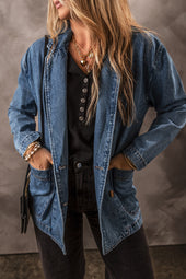 Varela azul Pockets Pockets Collar Collar Denim