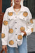 Chacket de botón de snap textic gráfico de baloncesto beige