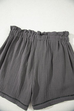 Shorts de papier papier de gaze en coton bleu
