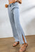 Sky Blue High Rise Slit Anklet Flare Jeans