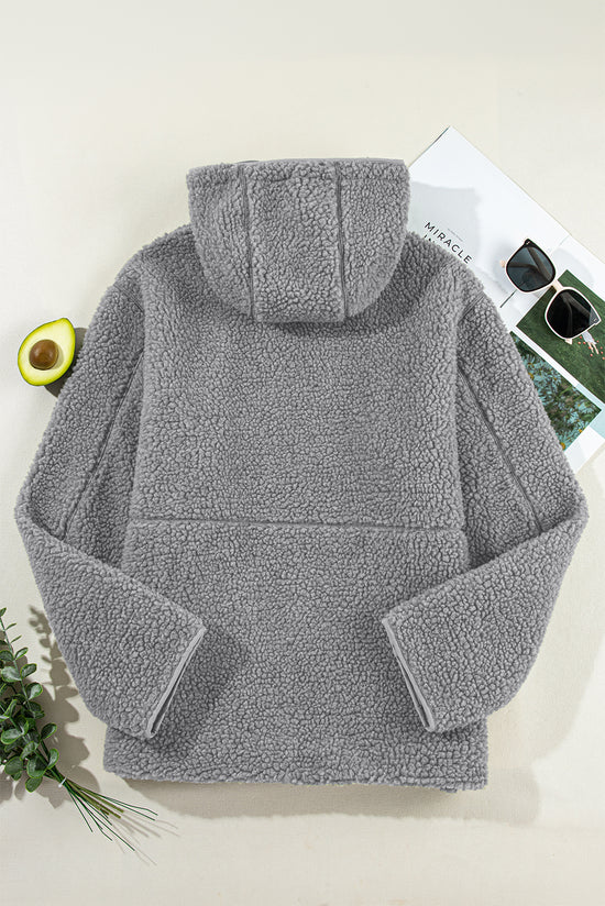 Pale Khaki Fleece zip up up cordon de casse-cordon