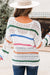 Maglione a maglia a strisce a strisce di colore bianco