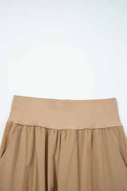 Pantalones de carga de carga de cintura alta en camello