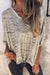 Camiseta de ajuste suelto con cuello con estampado de leopardo gris