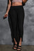 Leggings con spacco a vita alta in maglia a coste nere