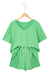 T -spalla a gocce a V Verde Verve Mint e Shorti con cownewwork