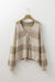 Blocco a strisce Khaki Blocco spazzolato con filo per maglieria per maglia anteriore cardigan