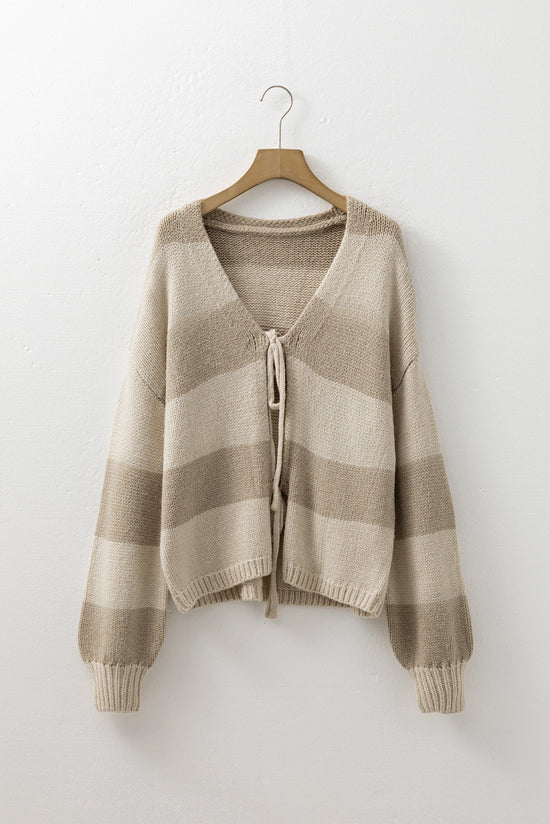 Blocco a strisce Khaki Blocco spazzolato con filo per maglieria per maglia anteriore cardigan