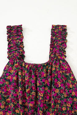 Rose boho tiras con tiras camiseta de tanque floral