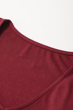 Danhlia Red Mesh Mangueta Slim Slim Fit V Decont Top