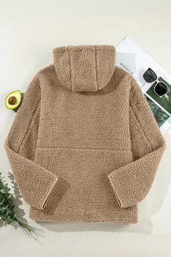 Pale Khaki Fleece zip up up cordon de casse-cordon