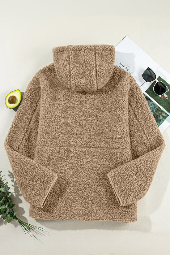 Pale Khaki Fleece zip up up cordon de casse-cordon
