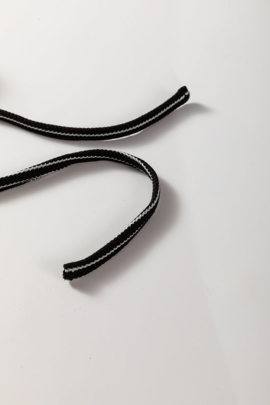 White Stripe Collared Pullover Top and Drawstring Pant Set