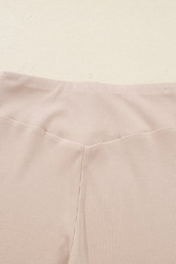 Jet Stream Solid Color Oversize Slit Sweatshirt Ribbed Leggings 2pcs Set