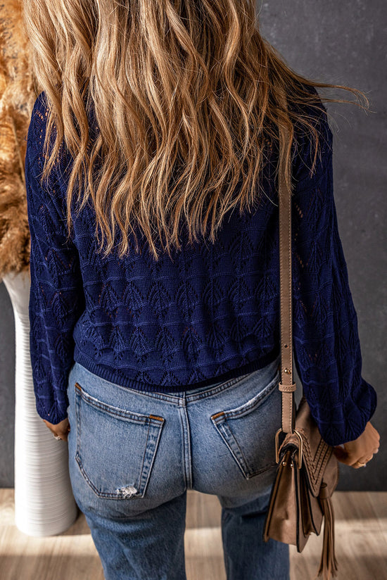 Cardigan all'uncinetto anteriore abbottonato leggero marrone