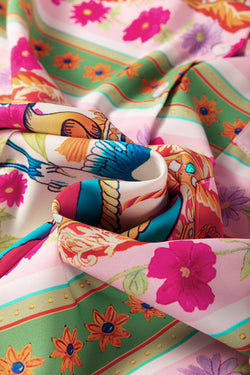 Robe de chemise à manches longues boutonnées à imprimé à imprimé floral multipolour robe à manches longues