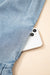 Beau Blue Bowknot Neck sin mangas con volantes Vestido de chambray
