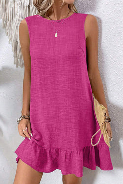 Ashleigh Blue Knot Sbope Back Ruffle Hem Mini Mini Vestido
