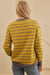 Stripe giallo margherita floreale a maglia rotonda a maglia a maglia