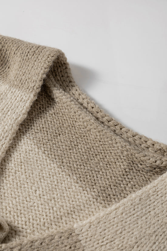 Blocco a strisce Khaki Blocco spazzolato con filo per maglieria per maglia anteriore cardigan