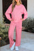 Sachet Pink Solid Color Patchwork Pullover Top and Cargo Pants Set