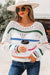 Maglione a maglia a strisce a strisce di colore bianco