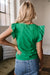 Top con l'equipaggio Slimt Clew con manicotto ricamato dal verde scuro