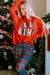 Multicolor ALL IS BRIGHT Graphic Christmas Plaid Pajamas Set