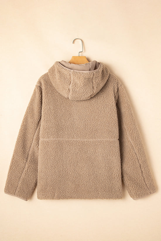 Pale Khaki Fleece zip up up cordon de casse-cordon