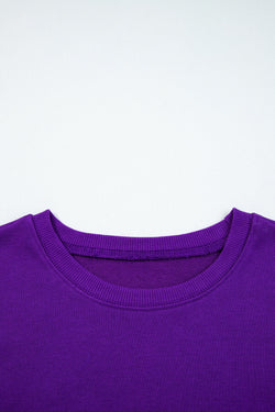 Fiery Red Varsity Contrast Banded Sleeve Shift Sweatshirt Dress