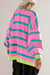 Striscia rosa colorblock goccia con spalla abbottonata cardigan