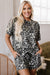 Black Cheetah Printed Casual Tee and Shorts Lounge Set