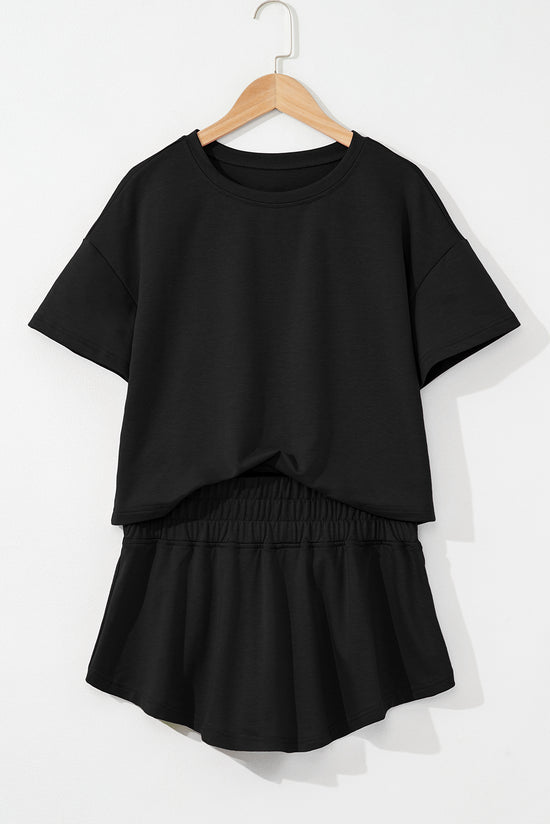 Scept di skort in vita neri da 2 pcs a 2 pezzi