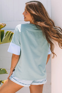 Camiseta de gran tamaño de la estrella de mezclilla de mezclilla de mezclilla aruba