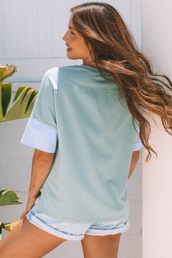 Camiseta de gran tamaño de la estrella de mezclilla de mezclilla de mezclilla aruba