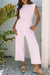 Rose Stripe Casual Wide Leg 2pcs Pants Set