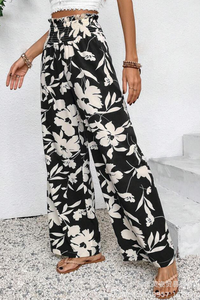 Pantalon large à la taille haute de la taille haute de taille haute