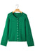 Pulsante a maglia a maglia a maglia con maglia ridotta verde brillante cardigan