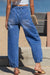Blue 4 Buttons Front Tapered Casual Loose Fit Jeans