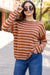 Maglione casual a goccia a strisce kaki
