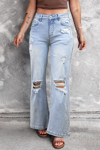Jeans bagliore in difficoltà di luce vintage blu beau