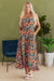 Black Boho Floral Impresión delgada Correos sin mangas MAXI MAXI Vestido